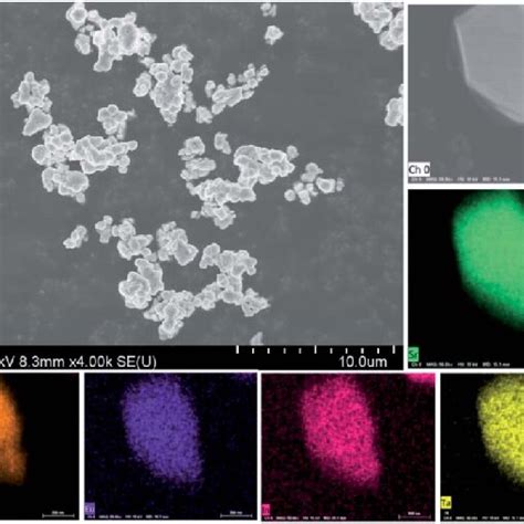 The SEM Diagrams Of Sr 2 InTaO 6 0 12Eu 3 Phosphor And Elemental