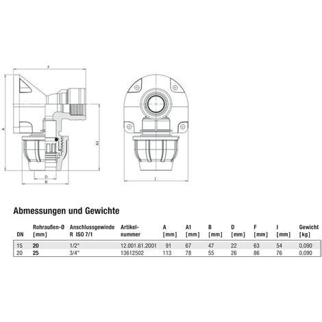 PE Rohr Wandbefestigung 25mm X 3 4 Zoll IG Wandwinkel Fitting