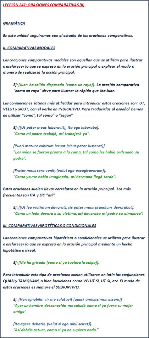 🥇 【 Oraciones Comparativas 2 Latín Intermedio