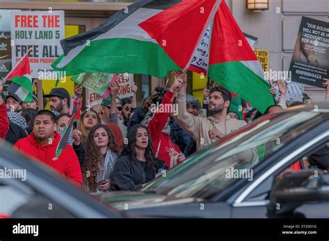 New York N Y October 13 2023 Pro Palestinian Demonstrators Rally