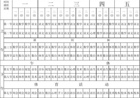 临河二中小学总课程表一二年级word文档在线阅读与下载无忧文档