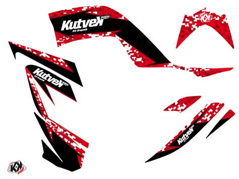 Yamaha Atv Predator Graphic Kit Red Kutvek