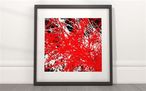 Digital Downloads Abstract Wall Art Red White Black Wall Art