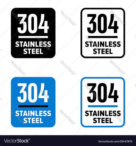 304 Stainless Steel High Corrosion Resistant Vector Image