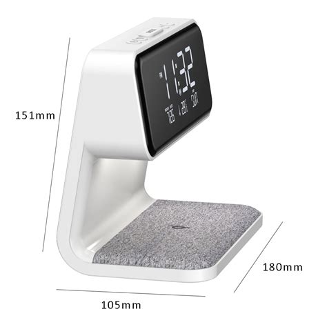 Wireless Charger Bedside Night Light With Digital Alarm Clock Bedroom