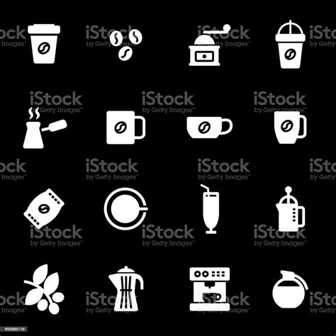 Vector White Coffee Icons Set Stock Illustration Download Image Now