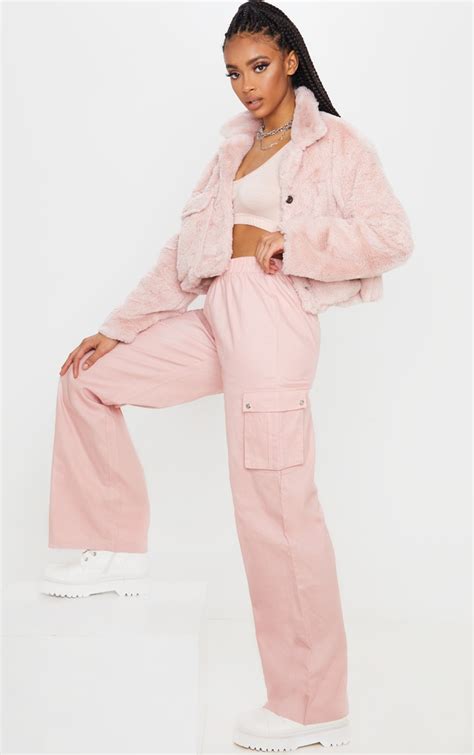 Pink Wide Leg Cargo Trouser Trousers Prettylittlething