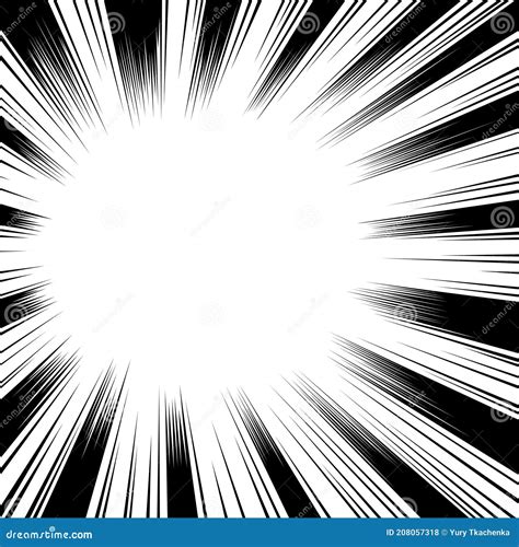 Comic Book Black And White Radial Lines Background Sun Ray Or Star