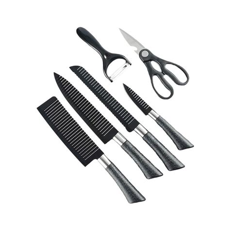 Multipurpose 6 Piece Black Blade Knife Set 1831405 | Shop Today. Get it ...