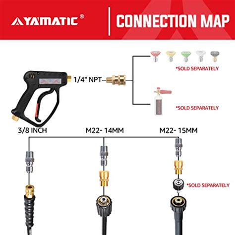 Yamatic 5000 Psi High Pressure Washer Trigger Gun With 38 Swivel