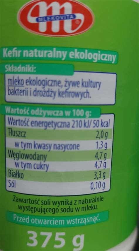 Кефир 2% Bio Mlekovita - калорийность, пищевая ценность ⋙ ...