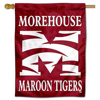 College Flags Banners Co Morehouse Maroon Tigers Double Sided House Flag - Warehousesoverstock