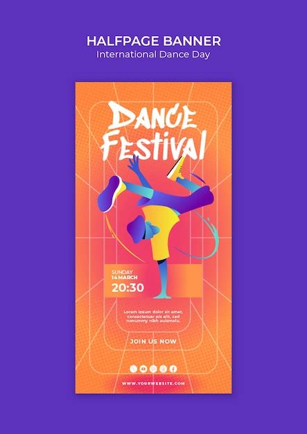 Free Psd International Dance Day Celebration Halfpage Banner