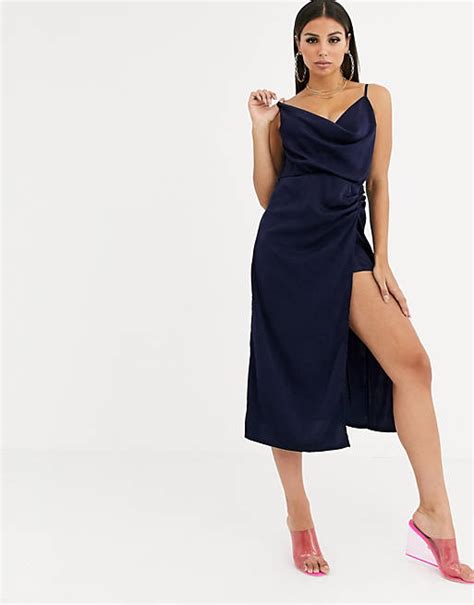 Tfnc Drapiertes Midikleid Aus Satin Asos