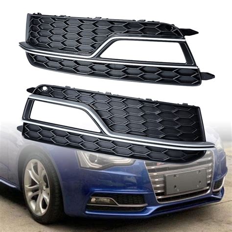 Astra Depot Black Honeycomb Style Fog Light Grill Cover Chrome Trim