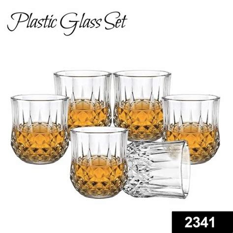 2341 Heavy Unbreakable Stylish Look Fully Transparent Plastic Glasses