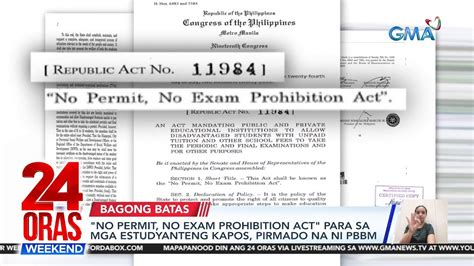 No Permit No Exam Prohibition Act At New Philippine Passport Act