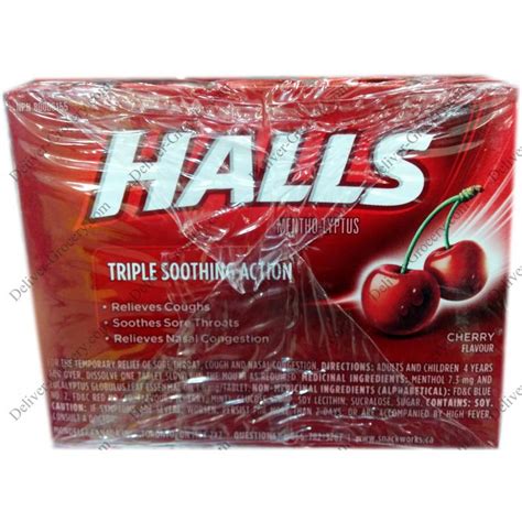 Halls Triple Soothing Action Cherry Flavor Pack Of 20 Deliver