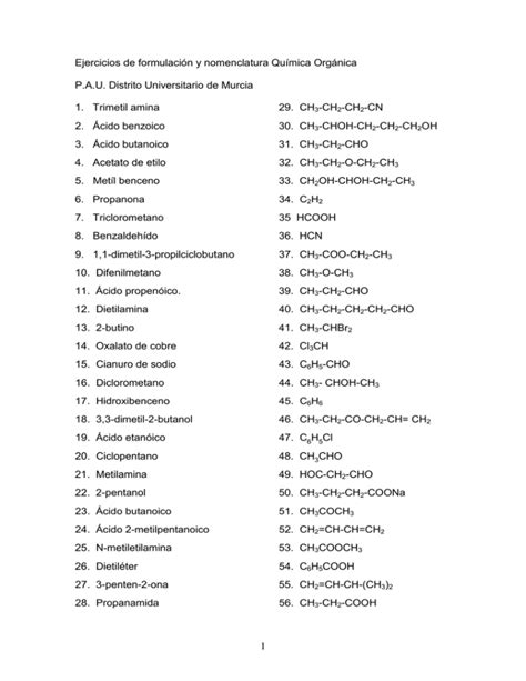 Formulación y nomenclaturaQuímica Orgánica