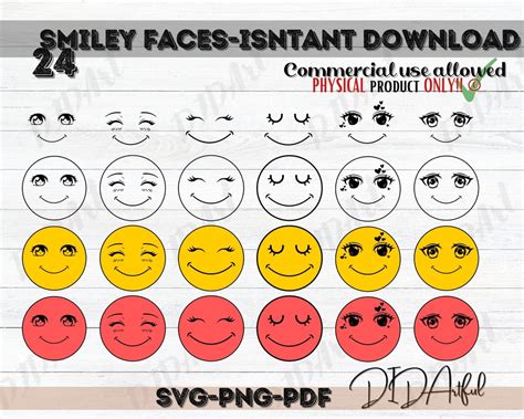 Smiley Face Svg Bundle Spread Joy With These Fun Girly Smileys Smiley