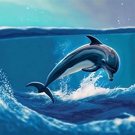 Premium AI Image | Happy jumping dolphin