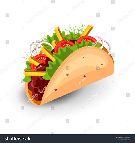 Tortilla Burritos Wrap Vector Cartoon Illustration 库存矢量图免版税1210844983