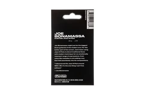 Dunlop Pvp Joe Bonamassa Custom Jazz Iii Pick Variety Pack