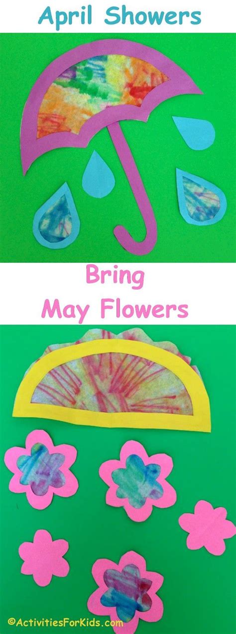 April Showers Bring May Flowers Craft For Kids April Crafts Toddler