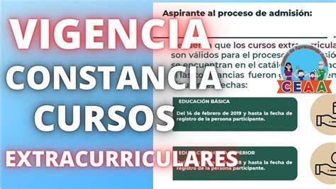 Ceaa Cu L Es La Vigencia De Las Constancias Cursos Extracurriculares