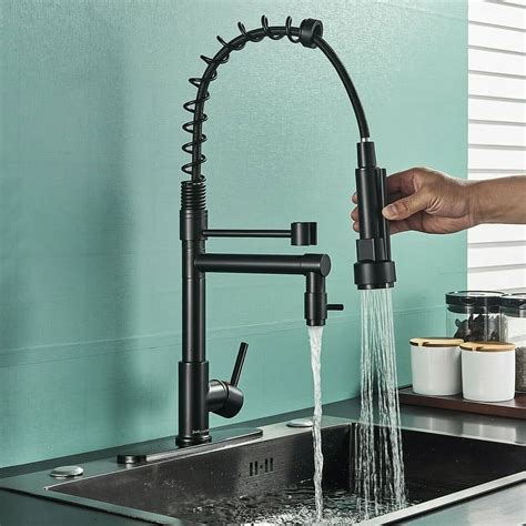 CES High Pressure Kitchen Faucet with Pull Down Sprayer, Single Handle