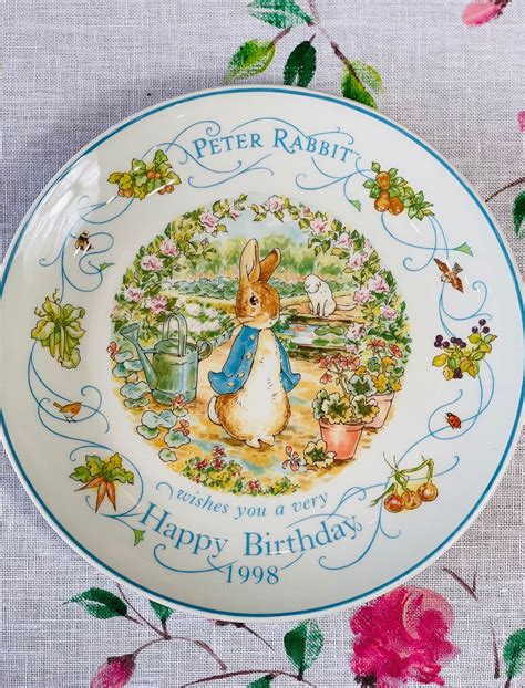 Piatto Wedgwood Peter Rabbit Auguri Inglese Enjoy Coffee And More