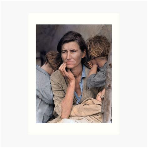 "Colorized - Migrant Mother by Dorothea Lange" Art Print by ...