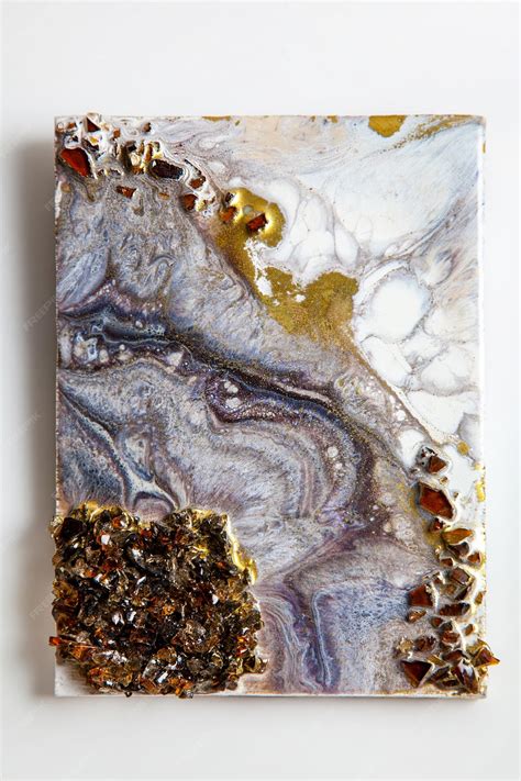 Premium Photo | Handmade epoxy resin product wall panel with gold inserts