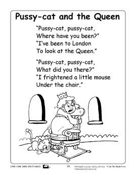 Pussy Cat And The Queen Literacy Building Aligned To Common Core Pk K
