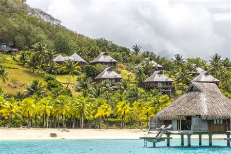 Over Water Bungalows in Tahiti Stock Image - Image of scenic, french ...