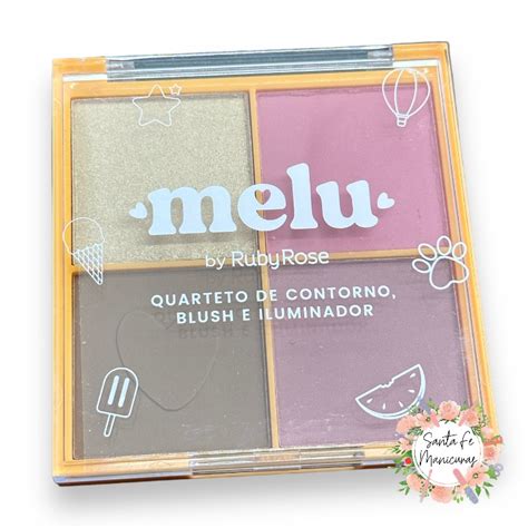 Paleta Cuarteto De Contorno Blush E Iluminador Melu By Ruby Rose