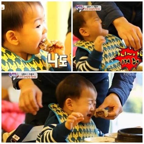 슈퍼맨이돌아왔다 삼둥이 민국 꼬리곰탕 먹다가 눈물 왜