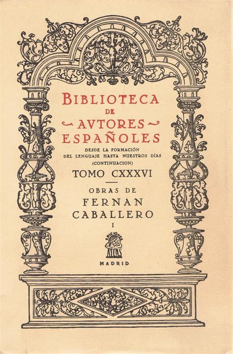 Obras De Fern N Caballero Tomo I De By Castro Calvo Jos M