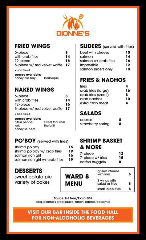 Dionne's Good Food Menu — Sycamore & Oak