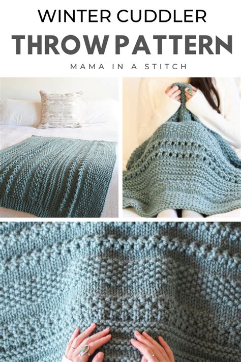 Winter Cuddler Throw Blanket Knitting Pattern Mama In A Stitch