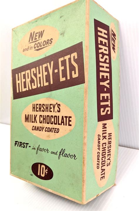 Vintage Hershey Ets Box Rare 1950s Milk Chocolate Candy Coated 3 X 5