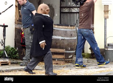 Dan Starkey as Sontaran Commander Strax Shooting a scene for the BBC ...