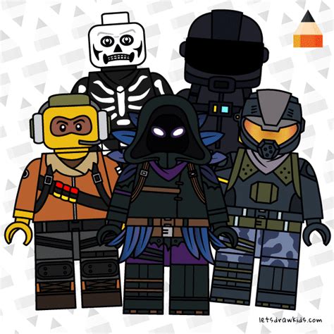 How To Draw Fortnite Lego Minifigures | Drawing Fortnite Characters ...