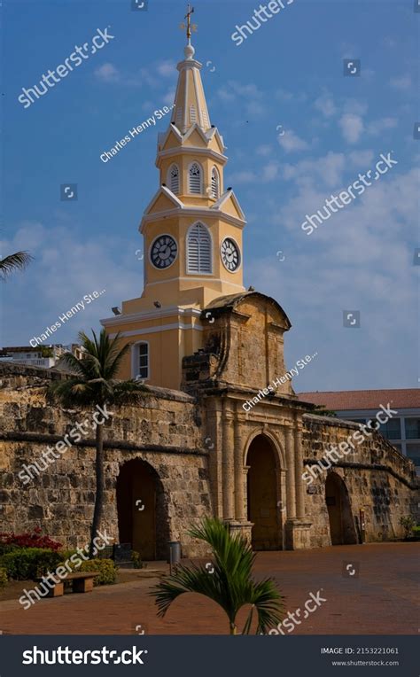 Monumento Torre Del Reloj Cartagena Colombia Stock Photo