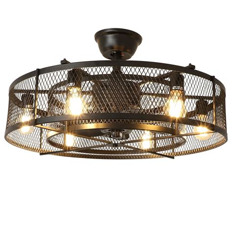 Flush Mount Bronze Ceiling Fan With Light | Shelly Lighting