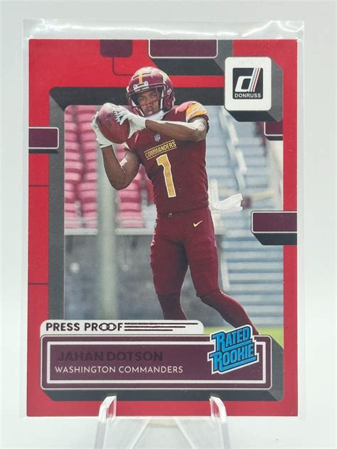 2022 Panini Donruss Football Jahan Dotson Rated Rookie Red Press Proof