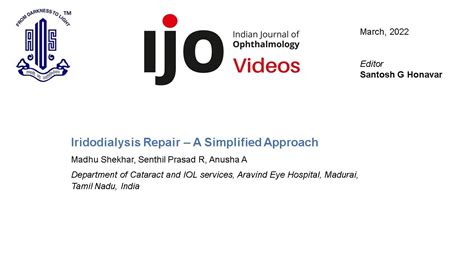 Iridodialysis Repair – A Simplified Approach - YouTube