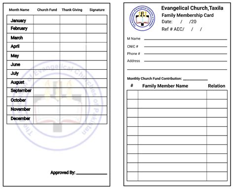 Evangelical Church,Taxila MemberShip Card | Figma