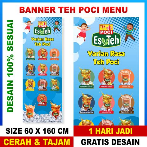 Spanduk Banner Jualan Teh Poci Varian Rasa Teh Poci Minuman Viral