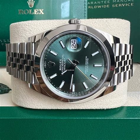 Rolex Datejust Mint Green New Full Set Saati Tl